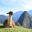 Llama sitting on the Inca Trail