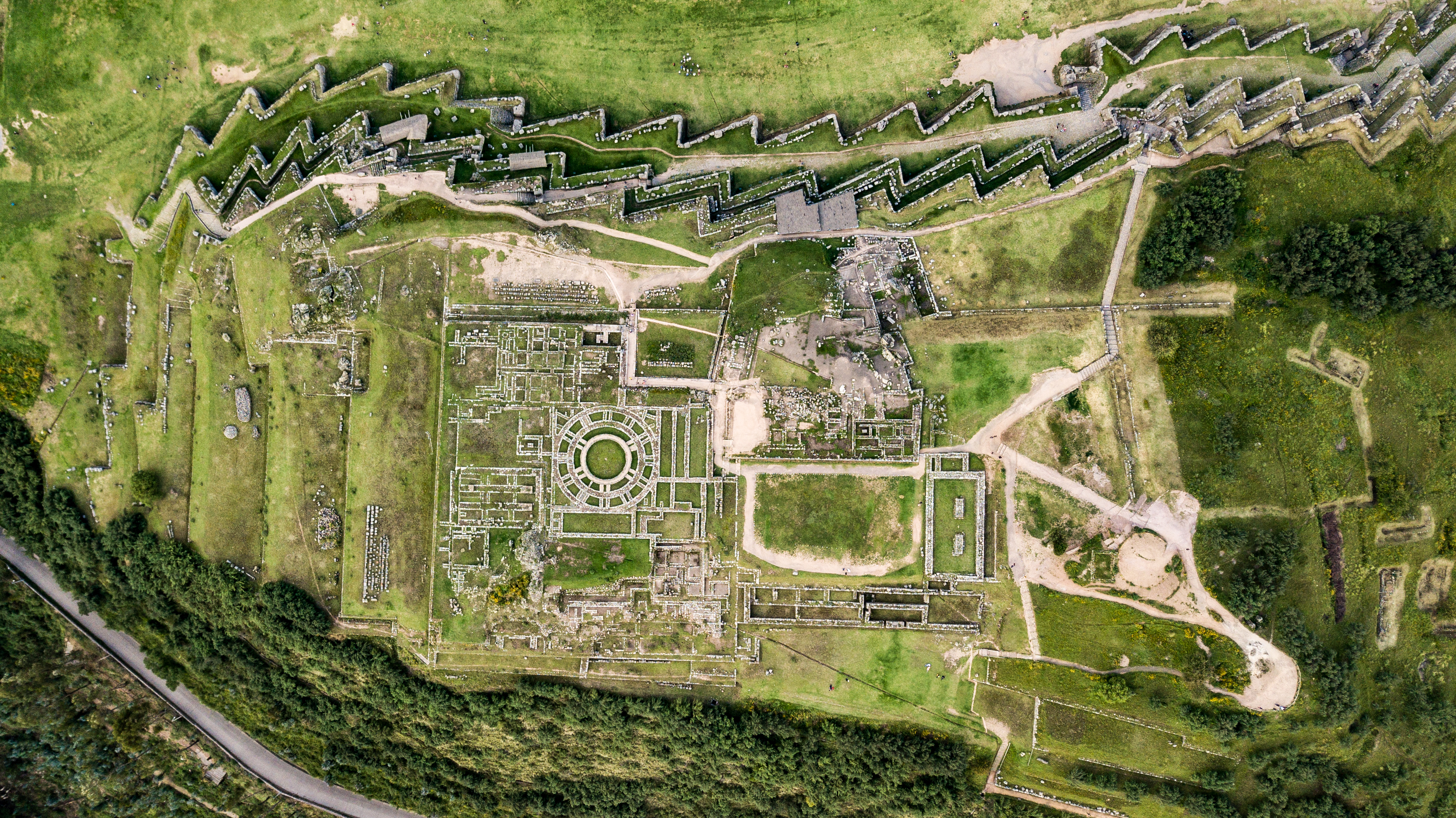 Aerial,Shot,Of,Archeological,Inca,Ruins,Site,In,Cusco,,Peru: