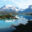 Blue skies over mountains in Torres Del Paine.