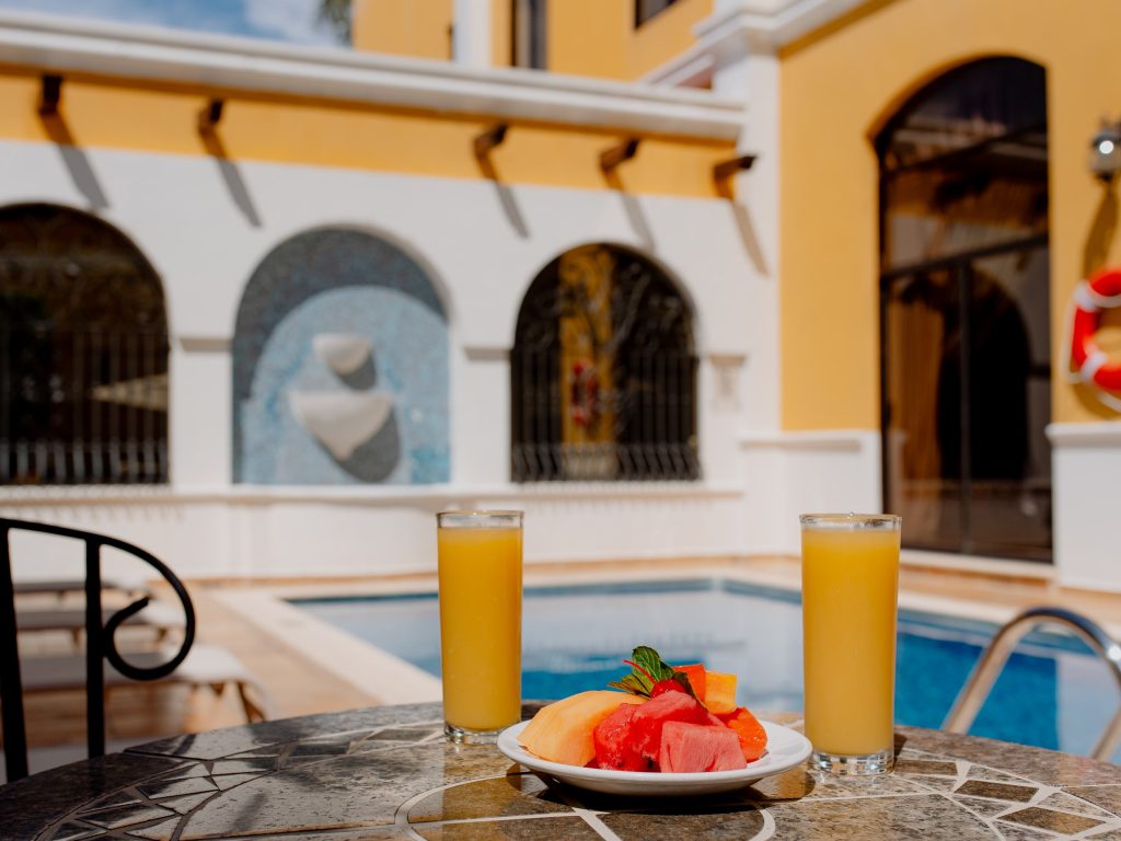 Breakfast at Campeche hotel in Mexico