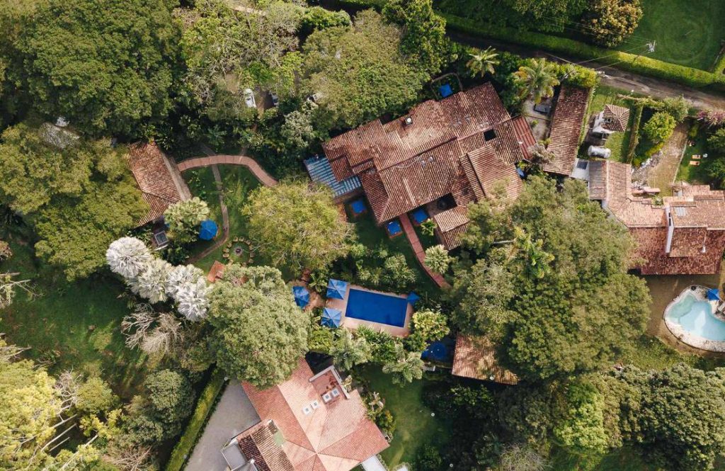 Colombia – Coffee region – Hotel Sazagua – from above