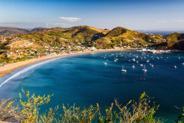 View of San Juan del Sur from the local mountain hill, Nicaragua