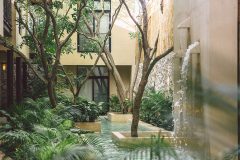 Fountain in hotel courtyard