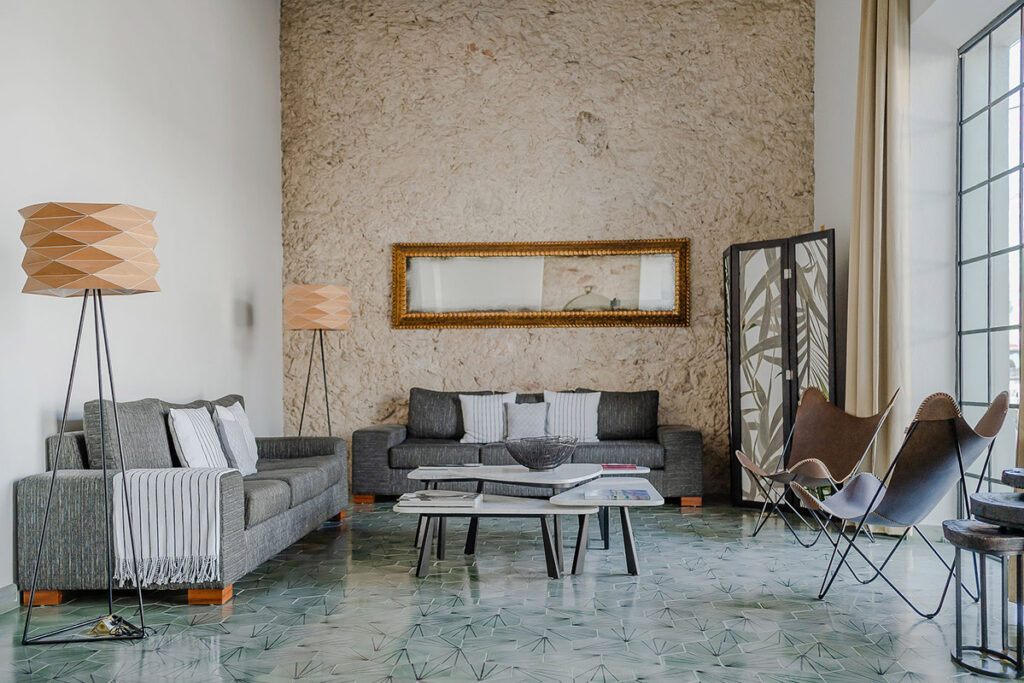 Hotel communal area with sofas