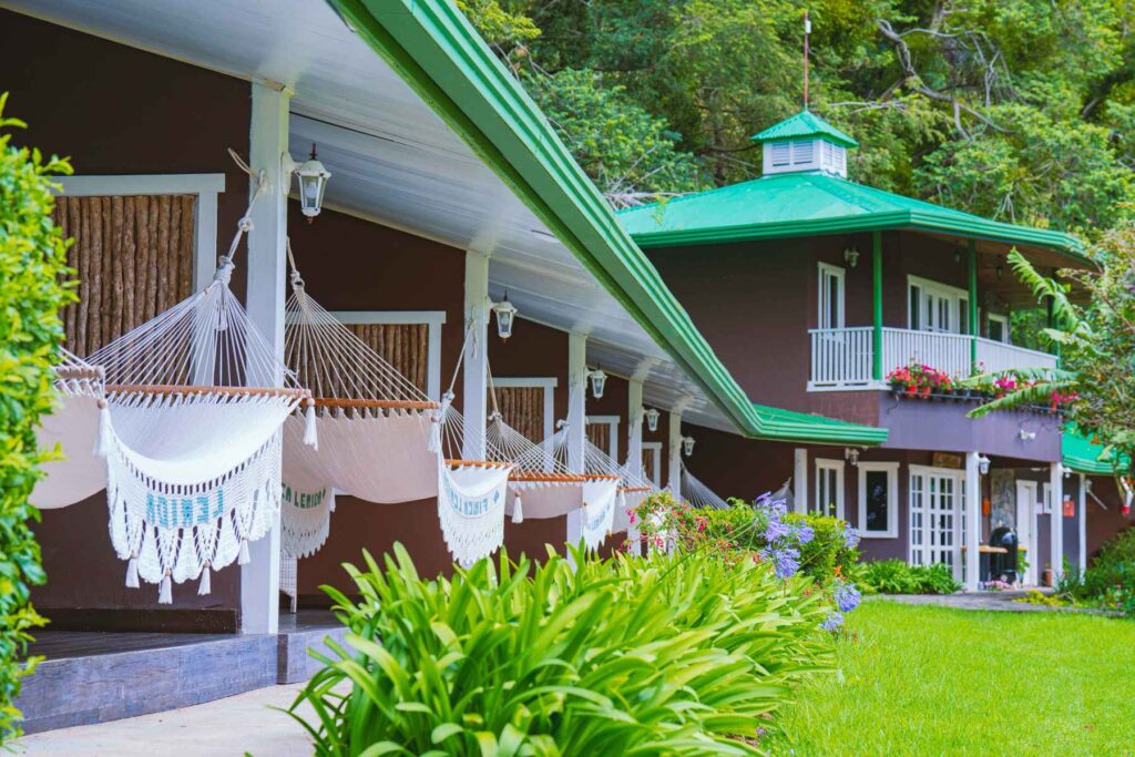 Finca Lerida Hotel hammocks on the balcony