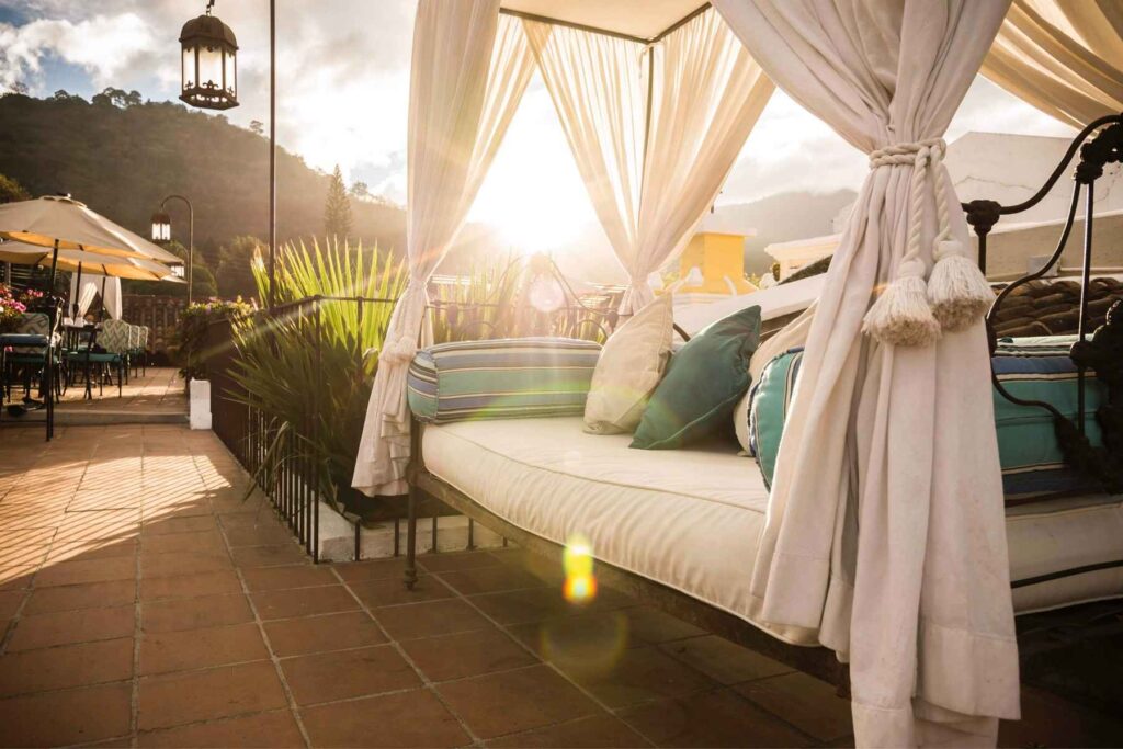 Hotel Los Pasos Antigua outdoor lounge area