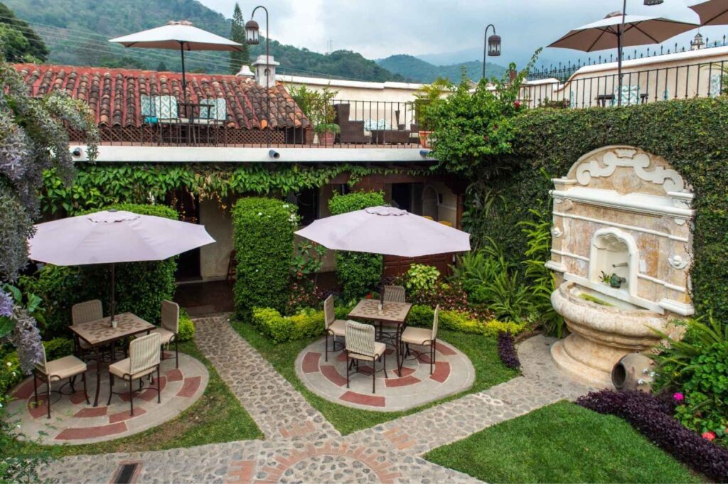 Hotel Los Pasos Antigua outdoor terrace