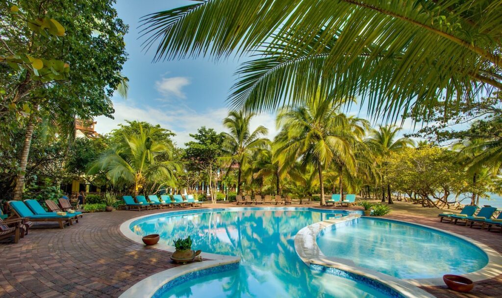 Pool area at Hamanasi Adventure & Dive Resort