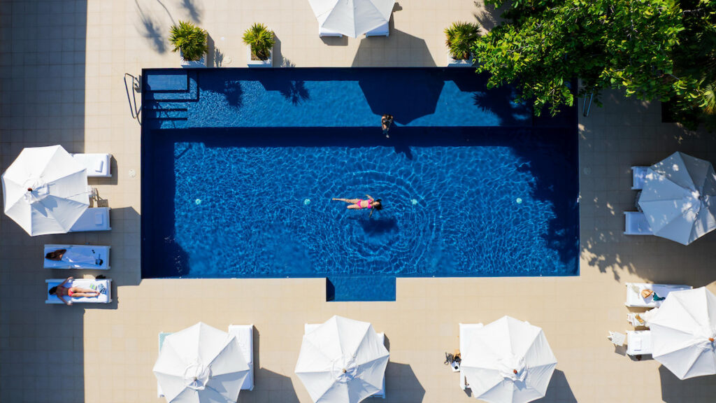 Birds eye view of pool at Naia Resort & Spa