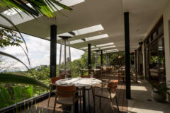 Outdoor dining area at Koora Hotel