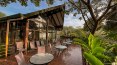 Restaurant deck area at Tenorio Lodge