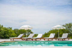Pool area at Laguna Lodge, Argentina