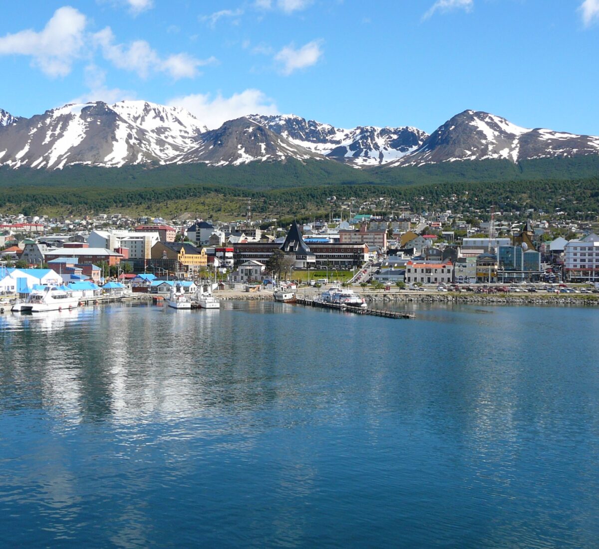 Tierra Del Fuego island with mountains in the distance.