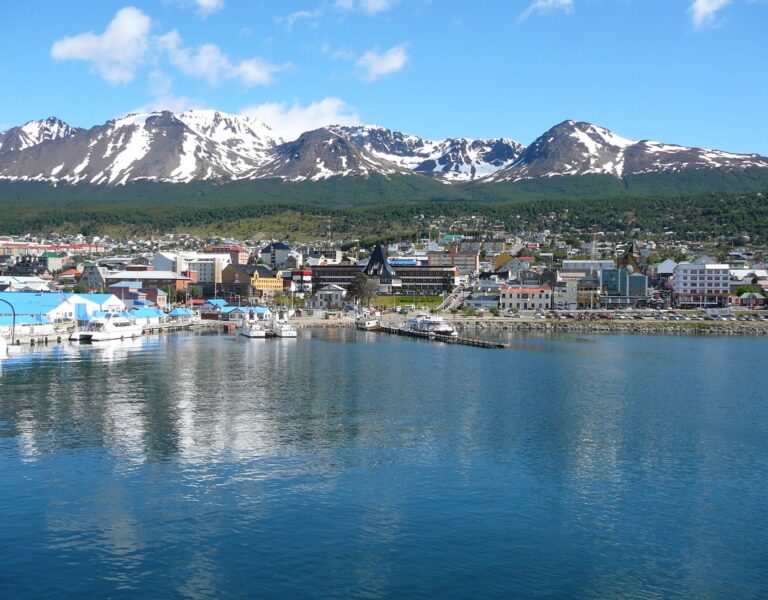Tierra Del Fuego island with mountains in the distance.