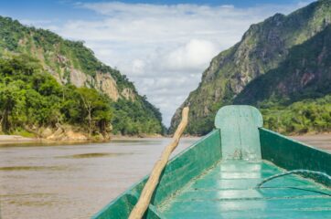 Travelling by boat in the Bolivian Amazon