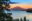 Sun setting over Osorno Lake