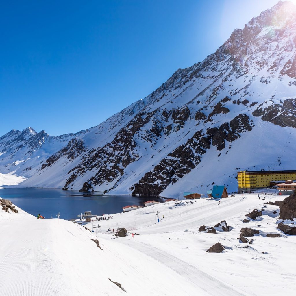 Snowy valley on Portillo Ski Resort