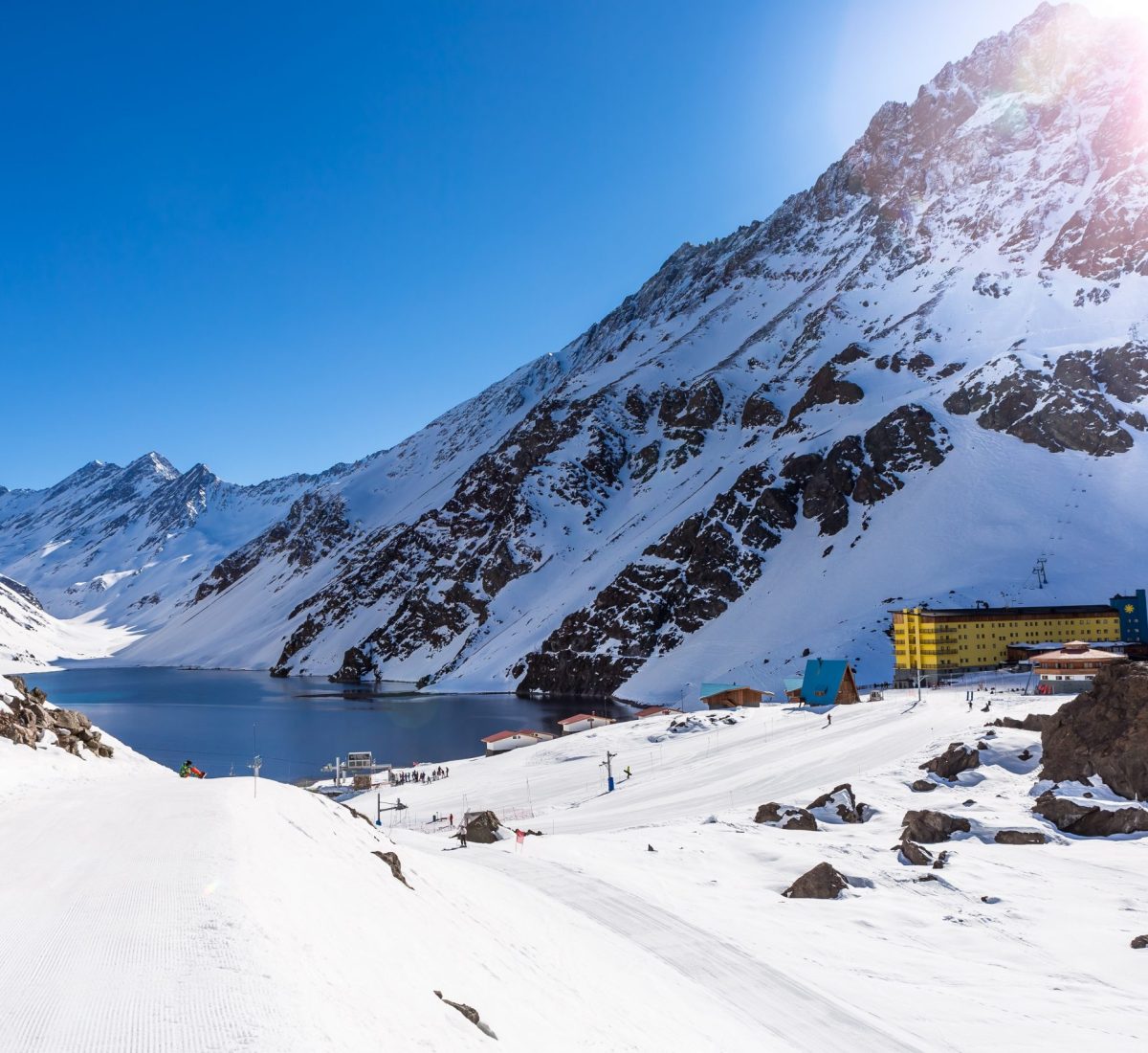 Snowy valley on Portillo Ski Resort
