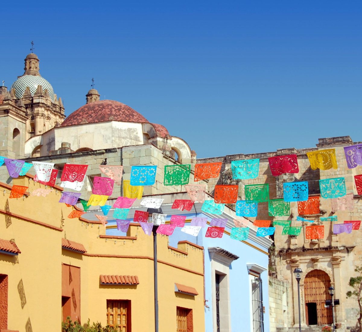 Colourful bunting in Oaxaca Mexico