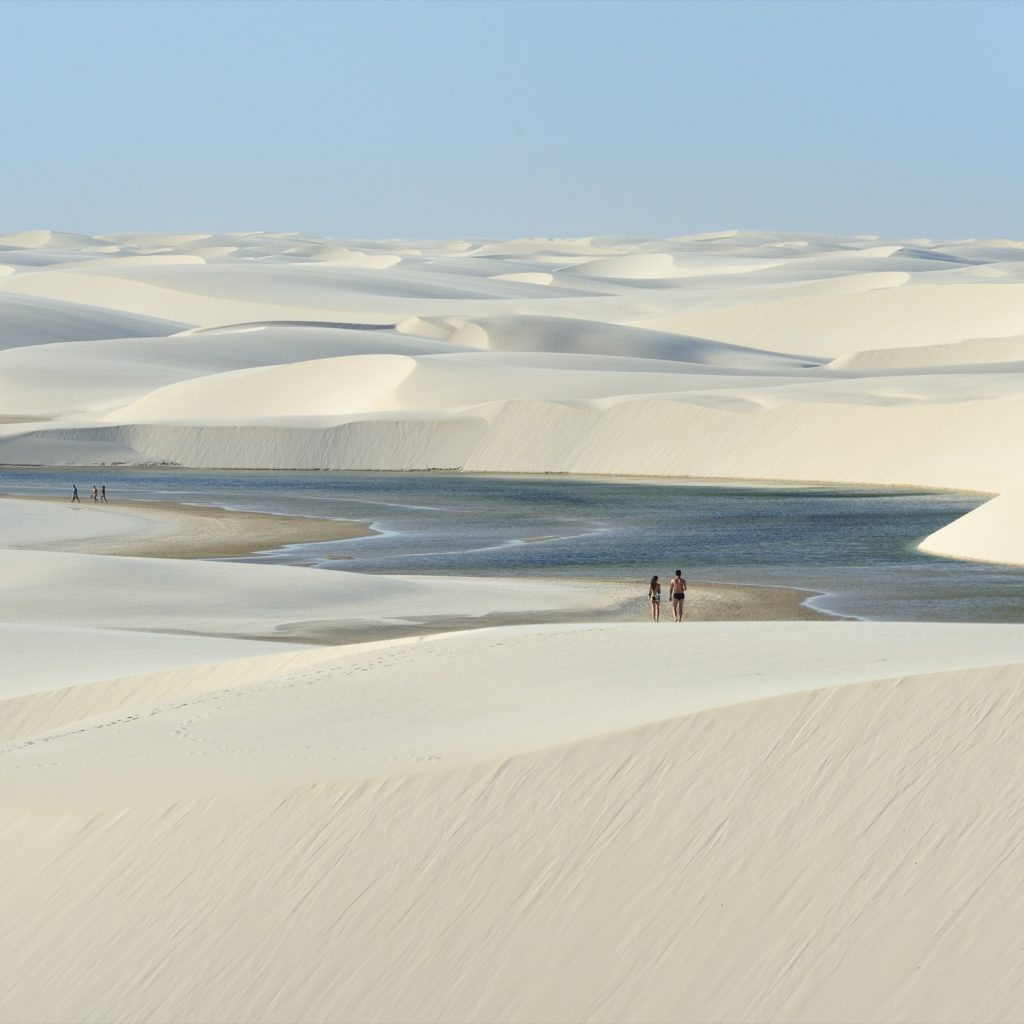 Dunes of white sand