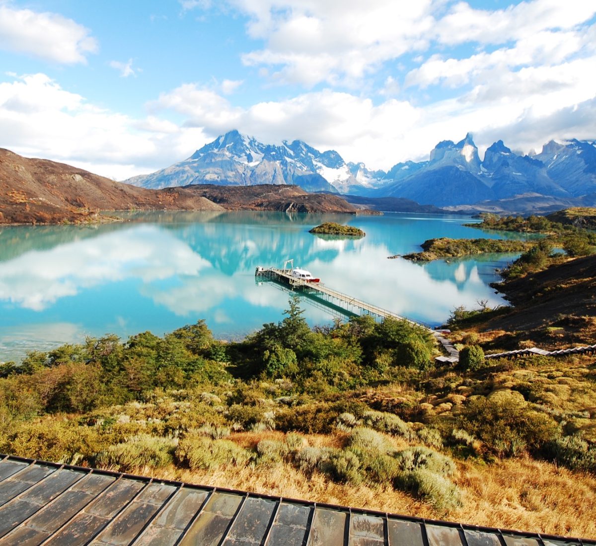 Views of mountains in Torres Del Paine National Park.