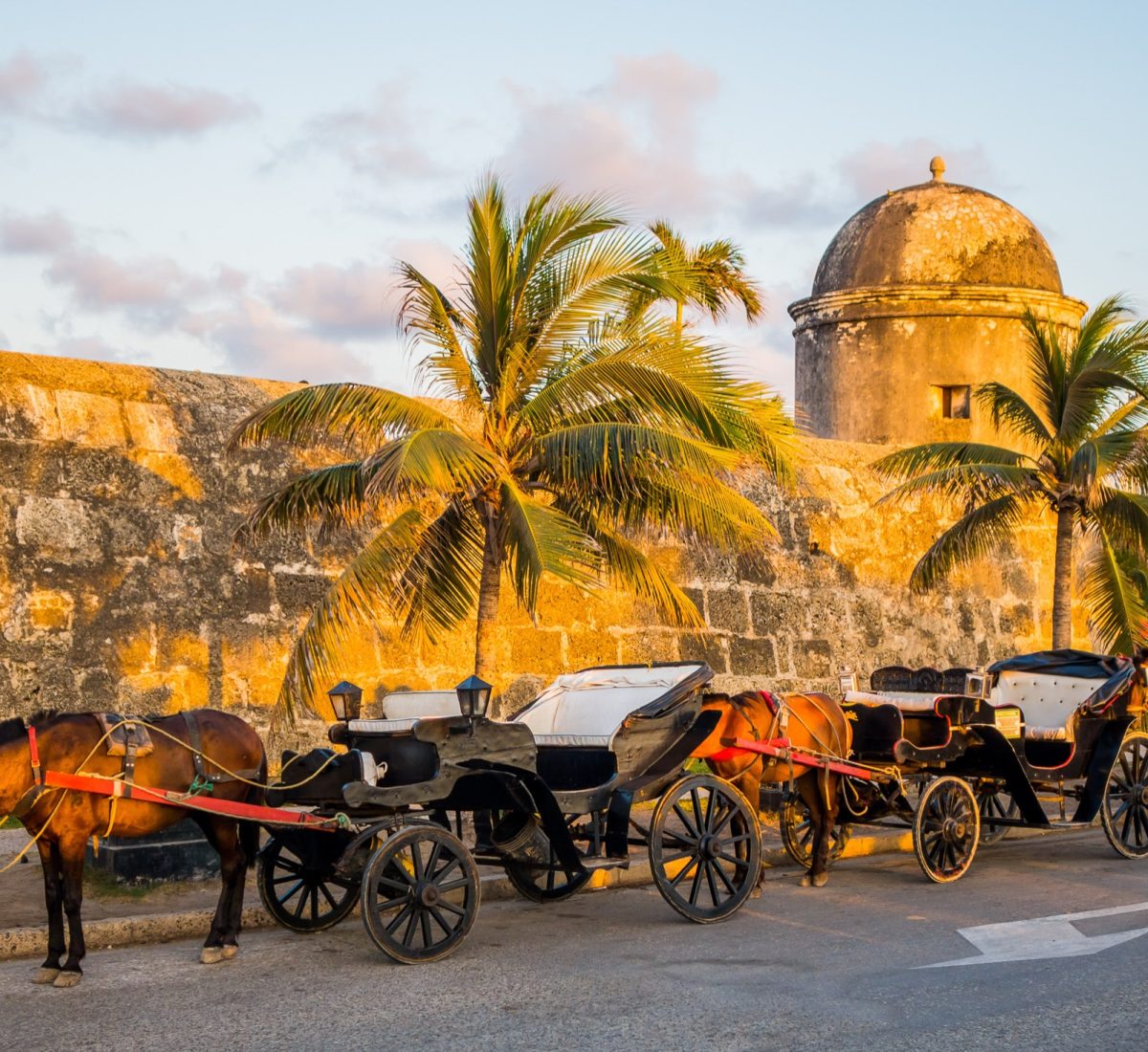 Horse-drawn carts in Cartagena, Colombia