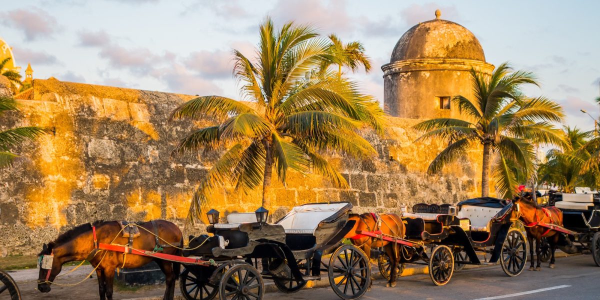 Horse-drawn carts in Cartagena, Colombia
