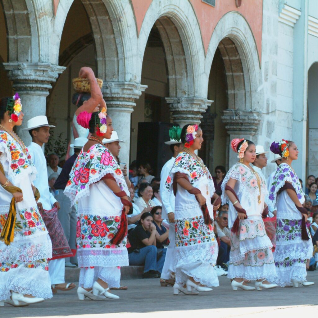 Dancers in traditional dress in Mexico