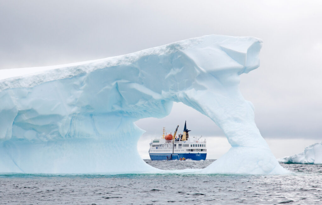 Ocean Nova through an iceberg