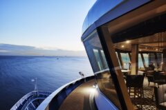 View of ocean from the ship deck on the Silver Cloud Ship
