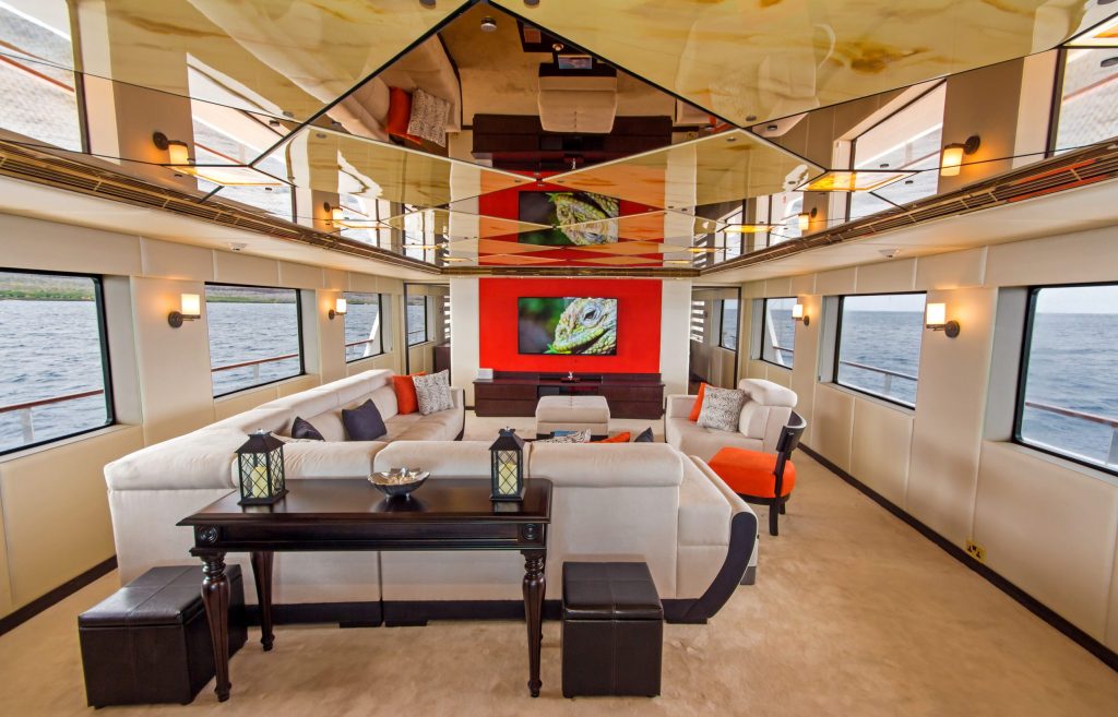 Lounge area on the Passion ship]