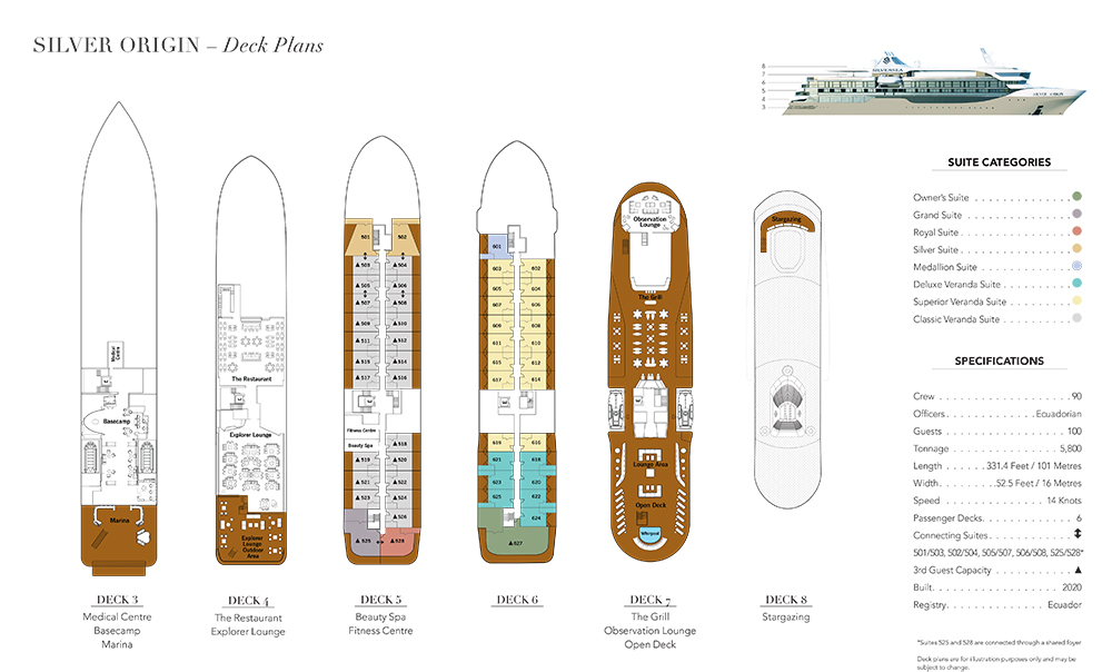 Deck plan of the Silver Origin
