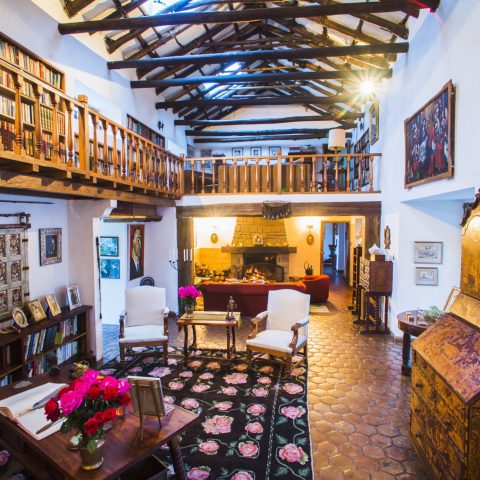 Hacienda Zuleta sitting room, luxury accommodation on a working farm, Imbabura, Ecuador, South America Hacienda Zuleta sitting room, luxury accommodation on a working farm, Imbabura, Ecuador, South America