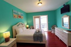 Hotel bedroom with sea view