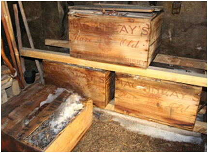 Original cases of Mackinlays Rare Old Highland Malt Whisky after their discovery in 2007 (2)
