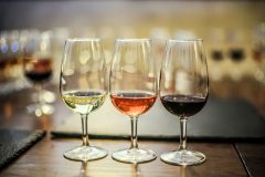 White, rosé and red wine