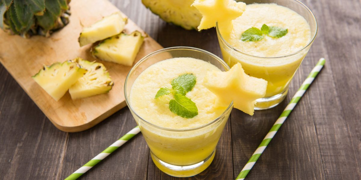 Pinapple and mint juice