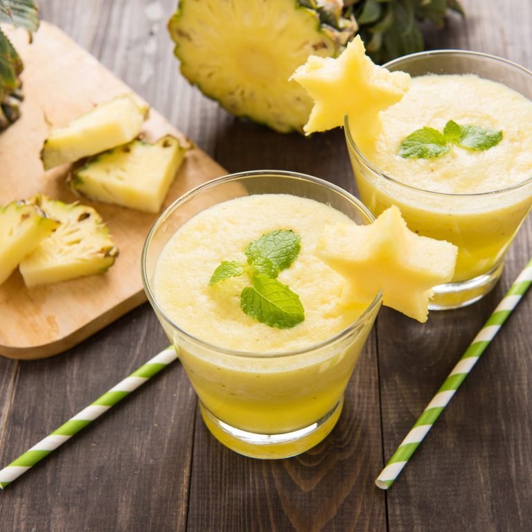 Pinapple and mint juice