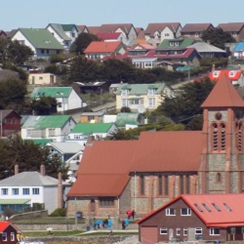 View over buildings in South America