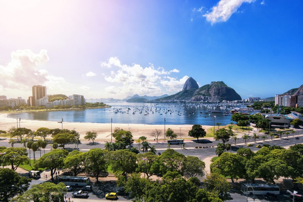 Mountains and beach in Rio de Janiero