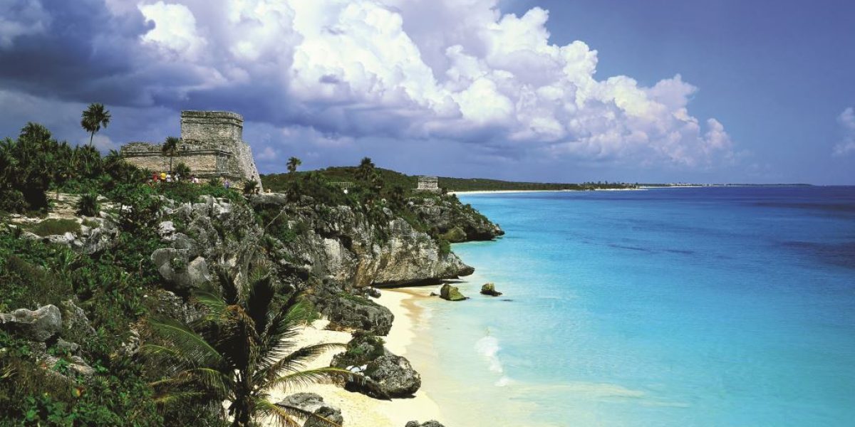 MEX _ Tulum Ruins over Caribbean _ shutterstock_ FREE
