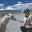 llama clouds girl feeding